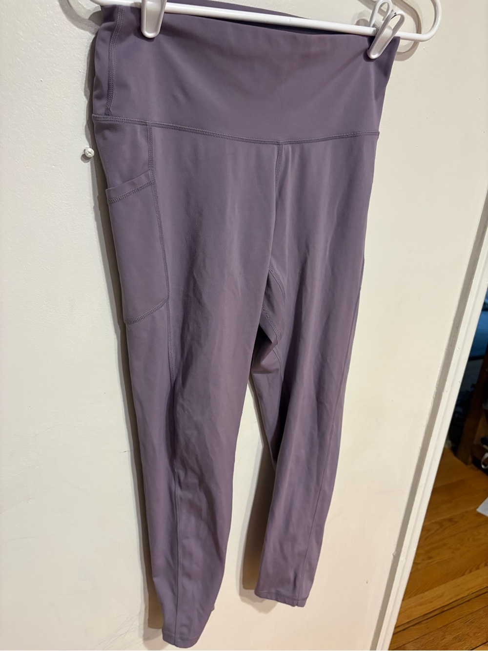 Colorfulkoala Mauve Purple High-Waist Active Leggings with Side Pocket large
